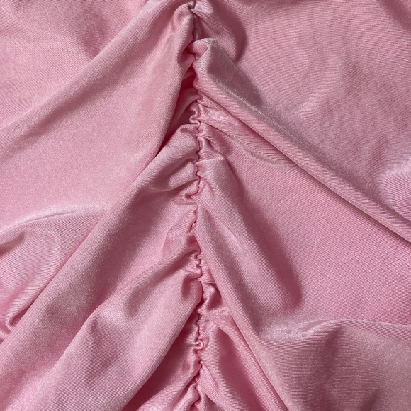 Ruffled Ruched Boho Glam Baddie Chic Party Club Dancing Pastel Hip Midi Skirt - Picture 4 of 5